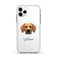 Rhodesian Ridgeback Personalised Apple iPhone 11 Pro in Silver with White Impact Case