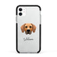 Rhodesian Ridgeback Personalised Apple iPhone 11 in White with Black Impact Case