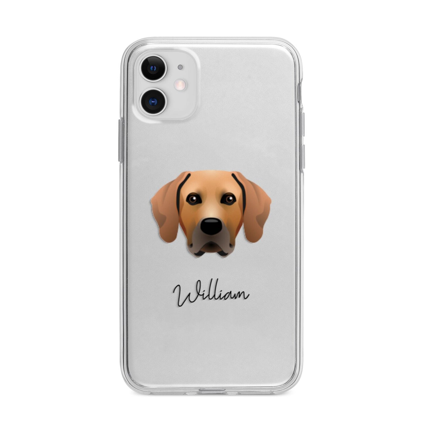 Rhodesian Ridgeback Personalised Apple iPhone 11 in White with Bumper Case