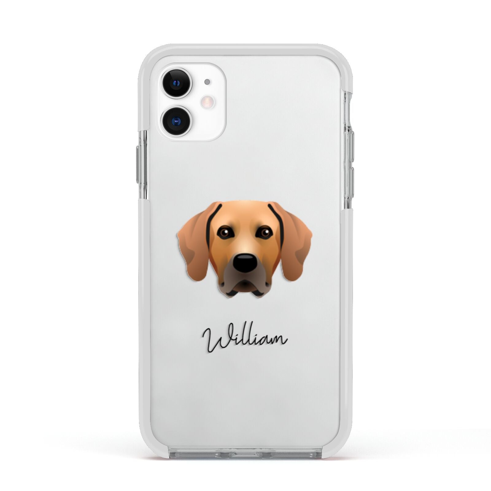 Rhodesian Ridgeback Personalised Apple iPhone 11 in White with White Impact Case