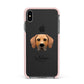 Rhodesian Ridgeback Personalised Apple iPhone Xs Max Impact Case Pink Edge on Black Phone