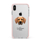 Rhodesian Ridgeback Personalised Apple iPhone Xs Max Impact Case Pink Edge on Silver Phone