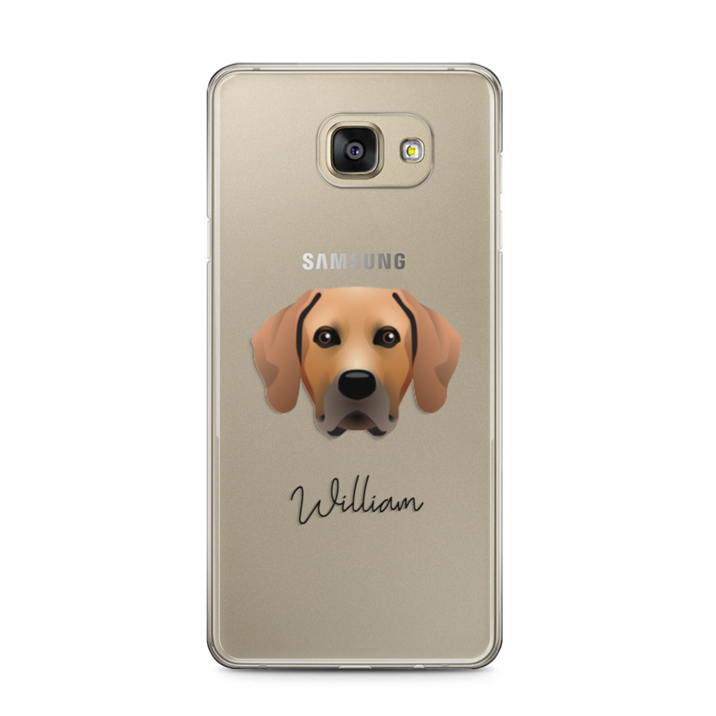 Rhodesian Ridgeback Personalised Samsung Galaxy A5 2016 Case on gold phone