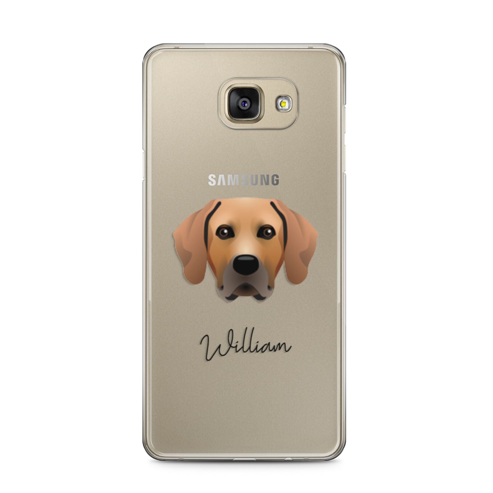 Rhodesian Ridgeback Personalised Samsung Galaxy A5 2016 Case on gold phone