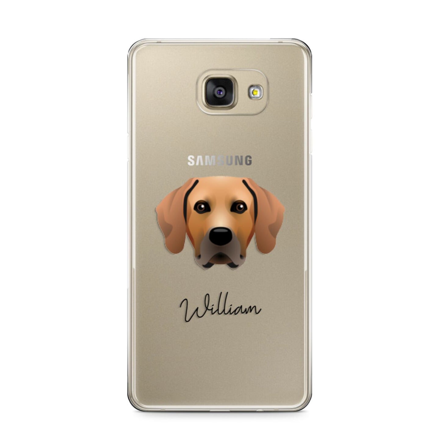 Rhodesian Ridgeback Personalised Samsung Galaxy A9 2016 Case on gold phone