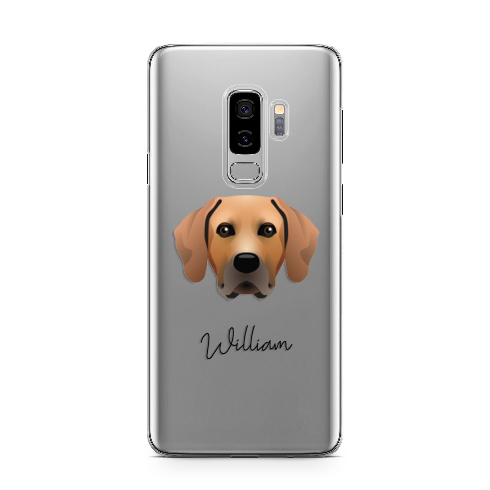 Rhodesian Ridgeback Personalised Samsung Galaxy S9 Plus Case on Silver phone