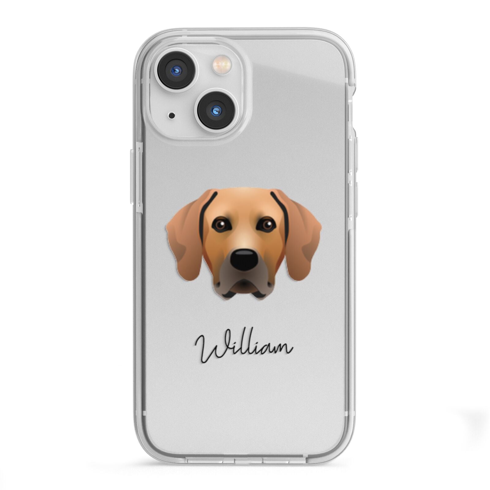 Rhodesian Ridgeback Personalised iPhone 13 Mini TPU Impact Case with White Edges