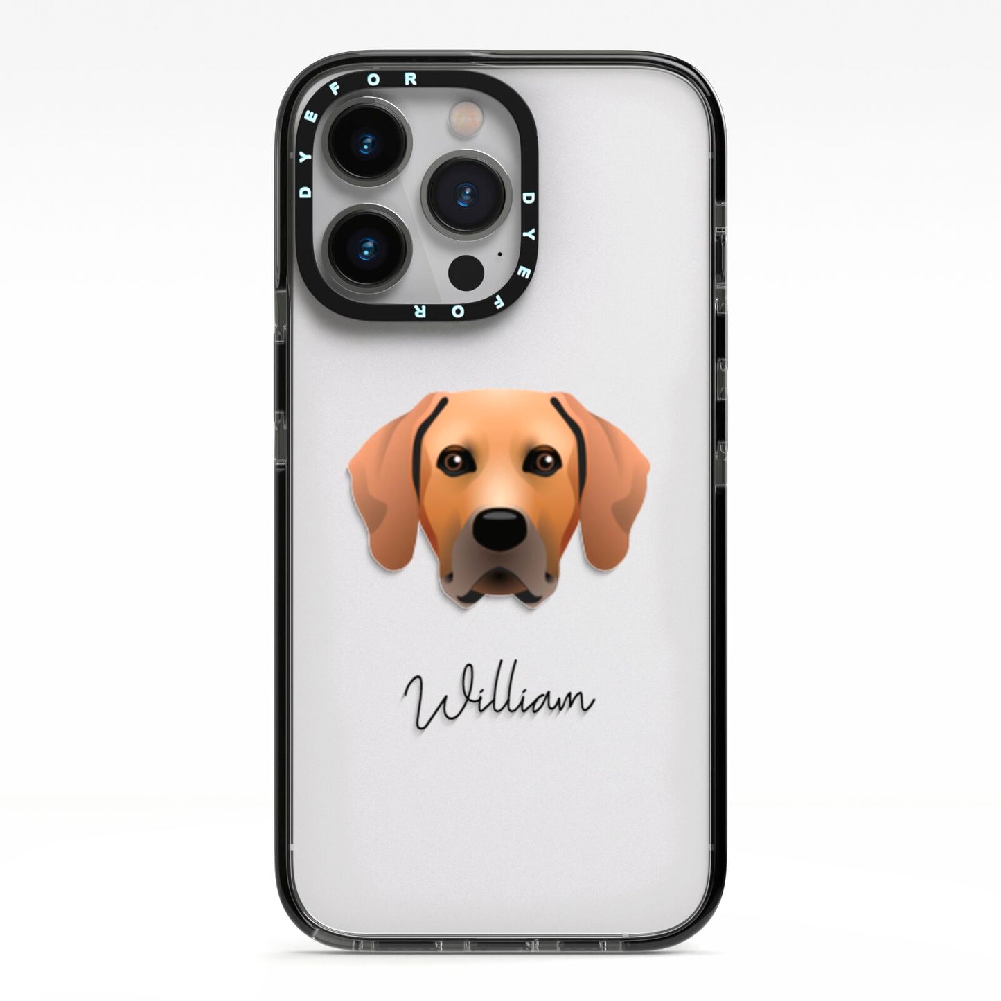 Rhodesian Ridgeback Personalised iPhone 13 Pro Black Impact Case on Silver phone