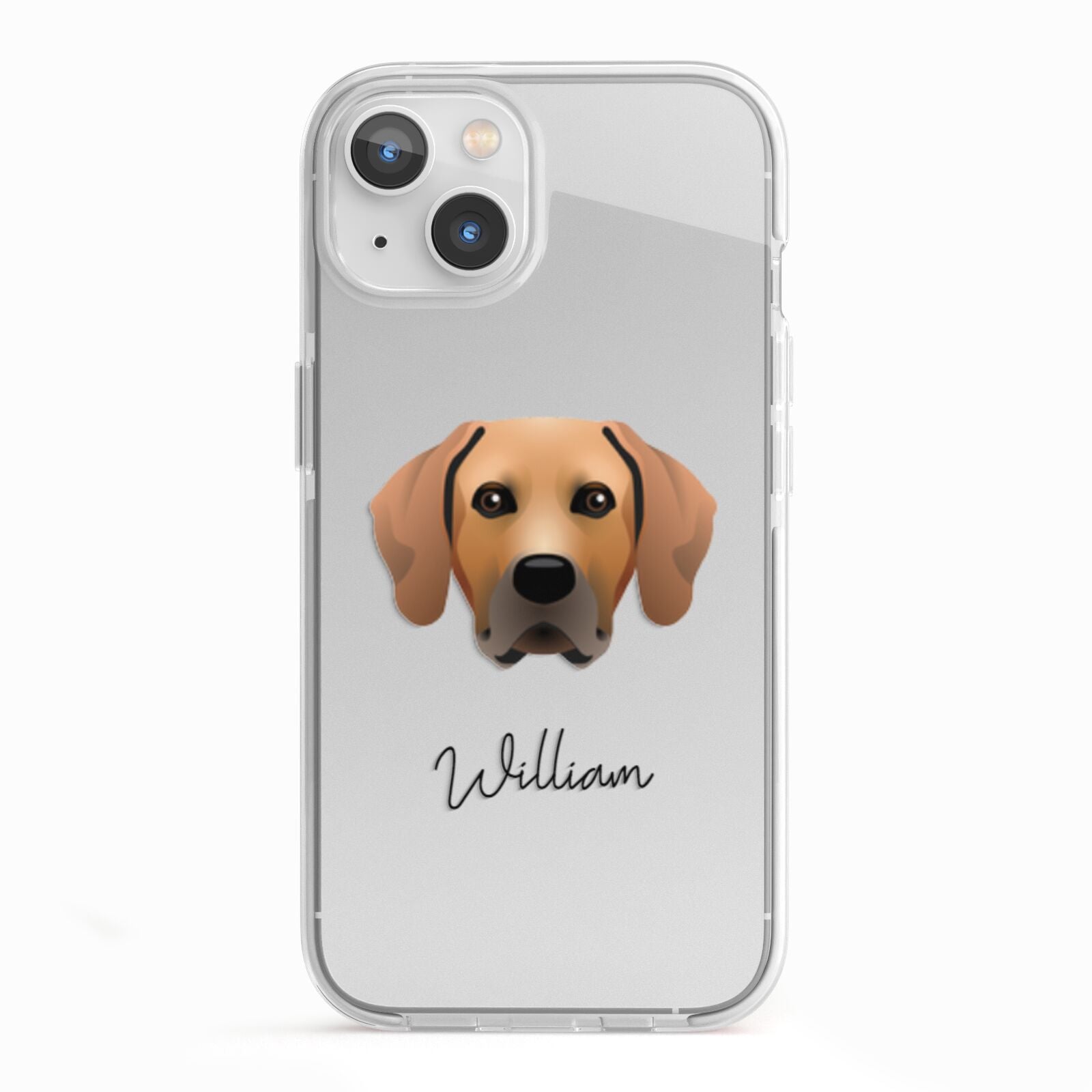 Rhodesian Ridgeback Personalised iPhone 13 TPU Impact Case with White Edges