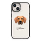 Rhodesian Ridgeback Personalised iPhone 14 Black Impact Case on Silver phone