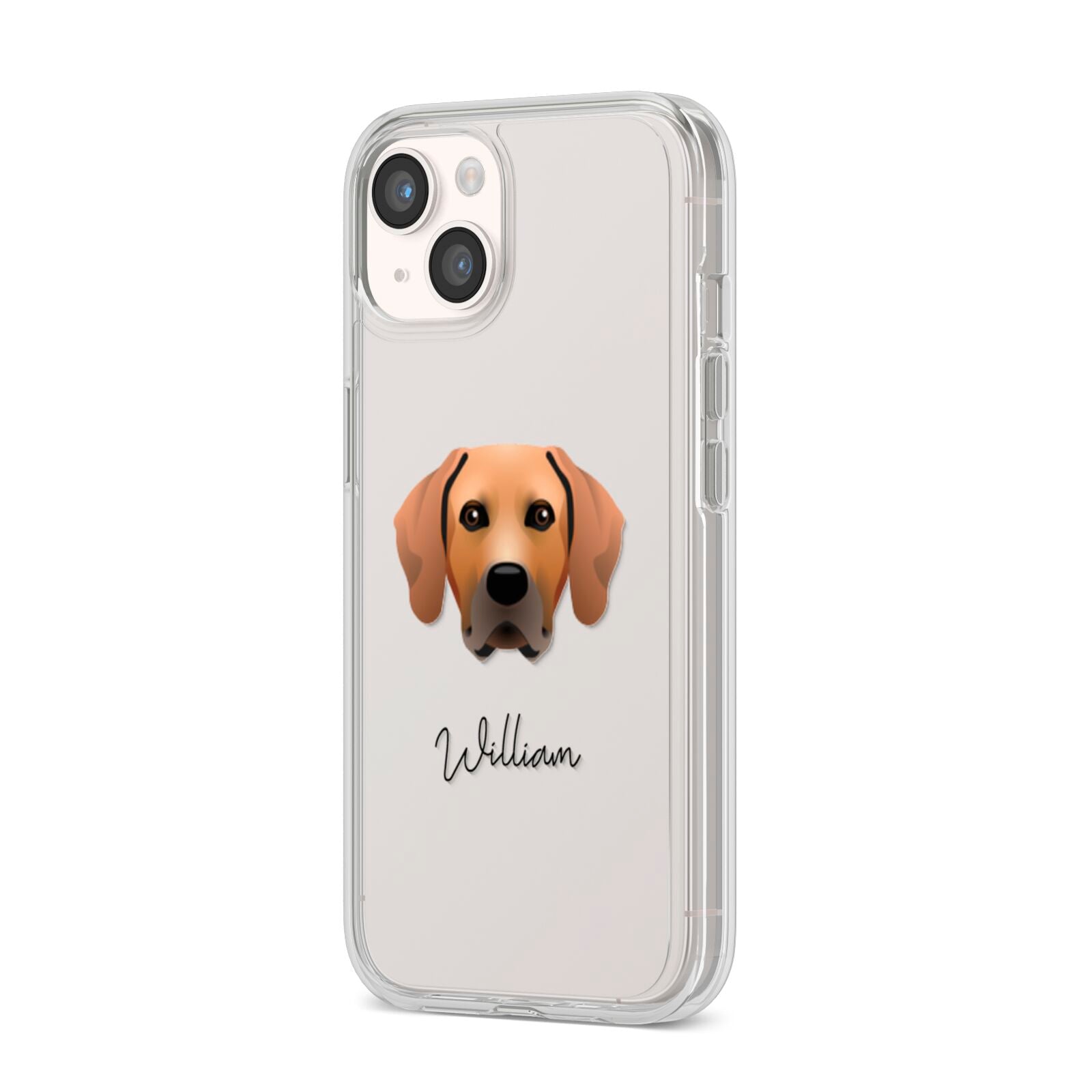 Rhodesian Ridgeback Personalised iPhone 14 Clear Tough Case Starlight Angled Image