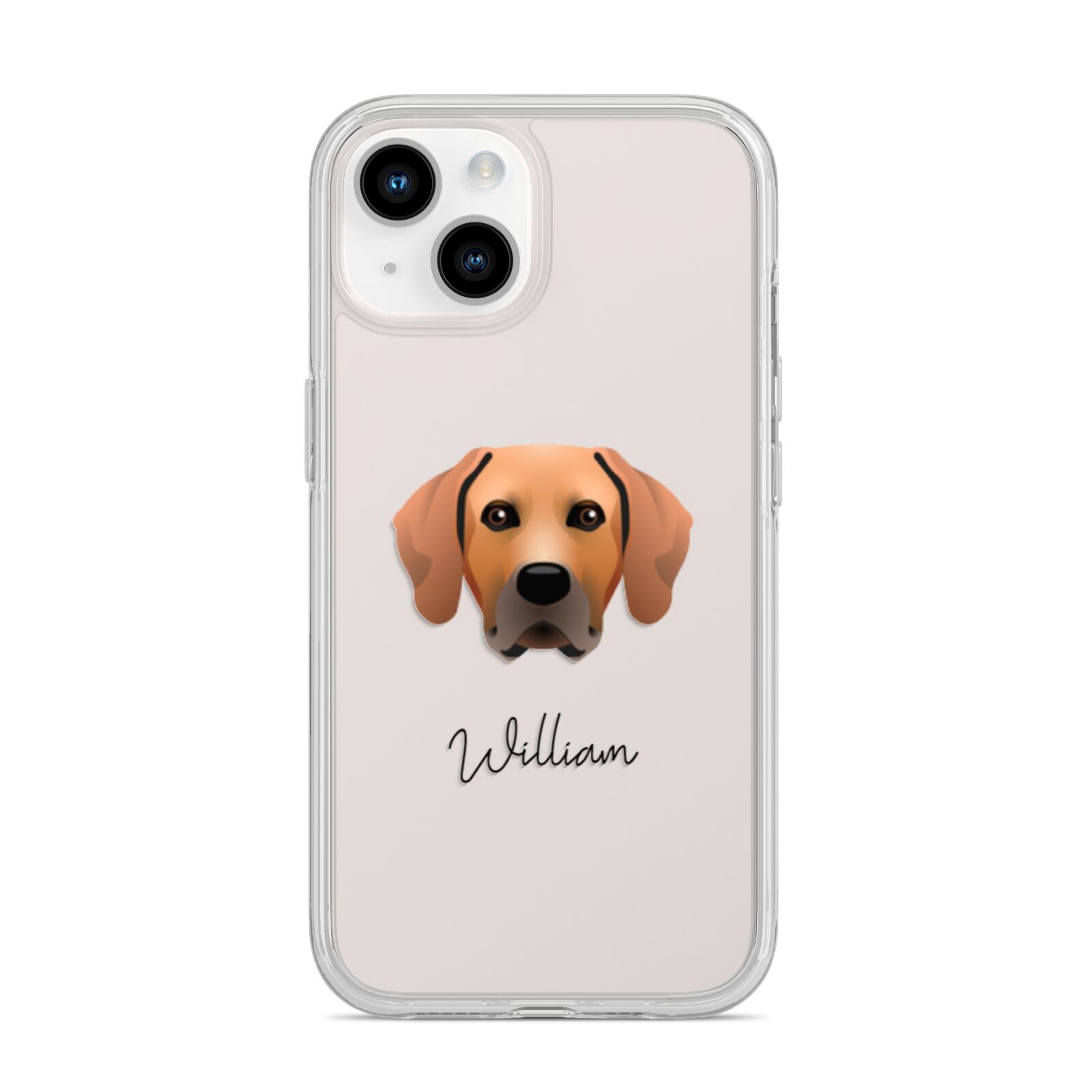 Rhodesian Ridgeback Personalised iPhone 14 Clear Tough Case Starlight