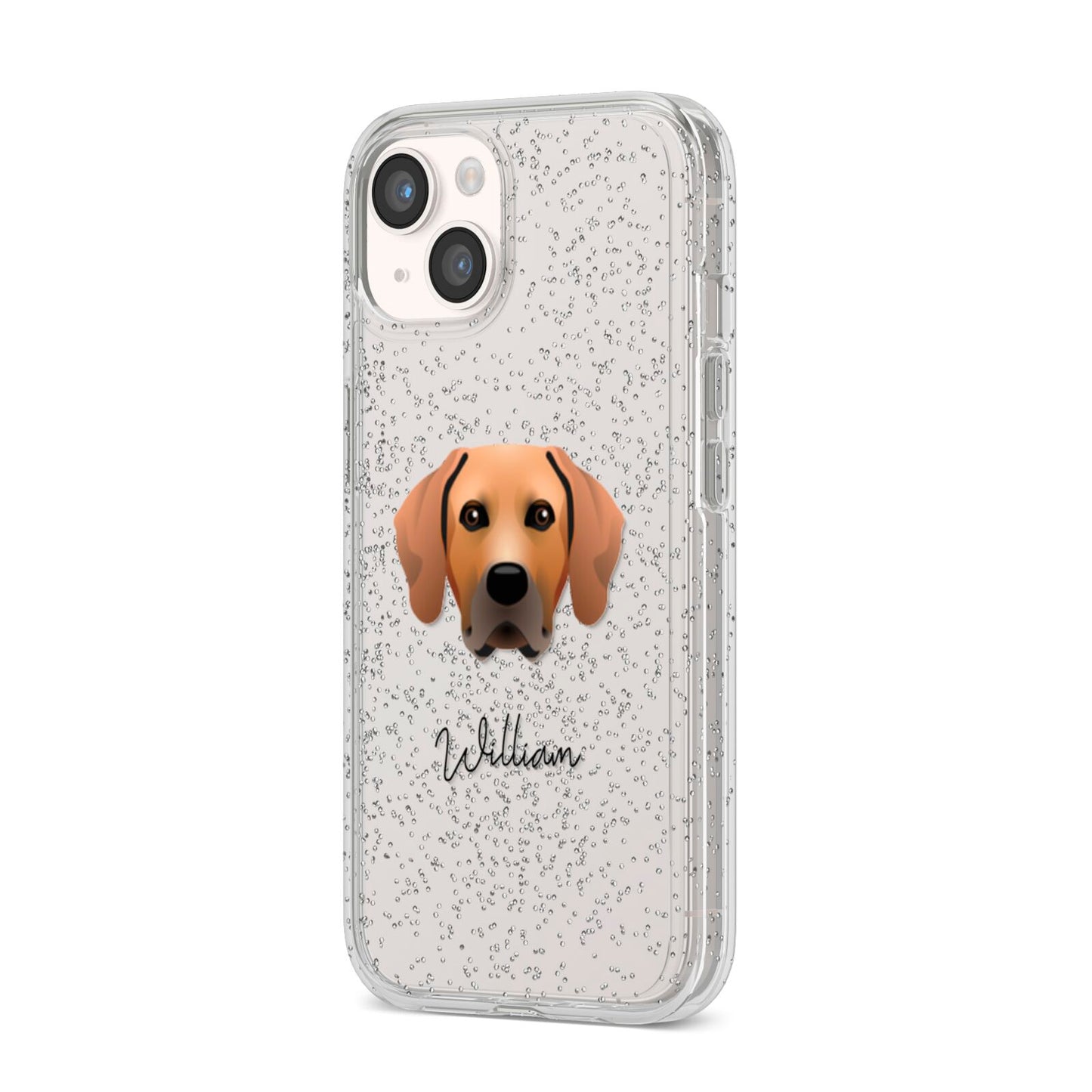 Rhodesian Ridgeback Personalised iPhone 14 Glitter Tough Case Starlight Angled Image