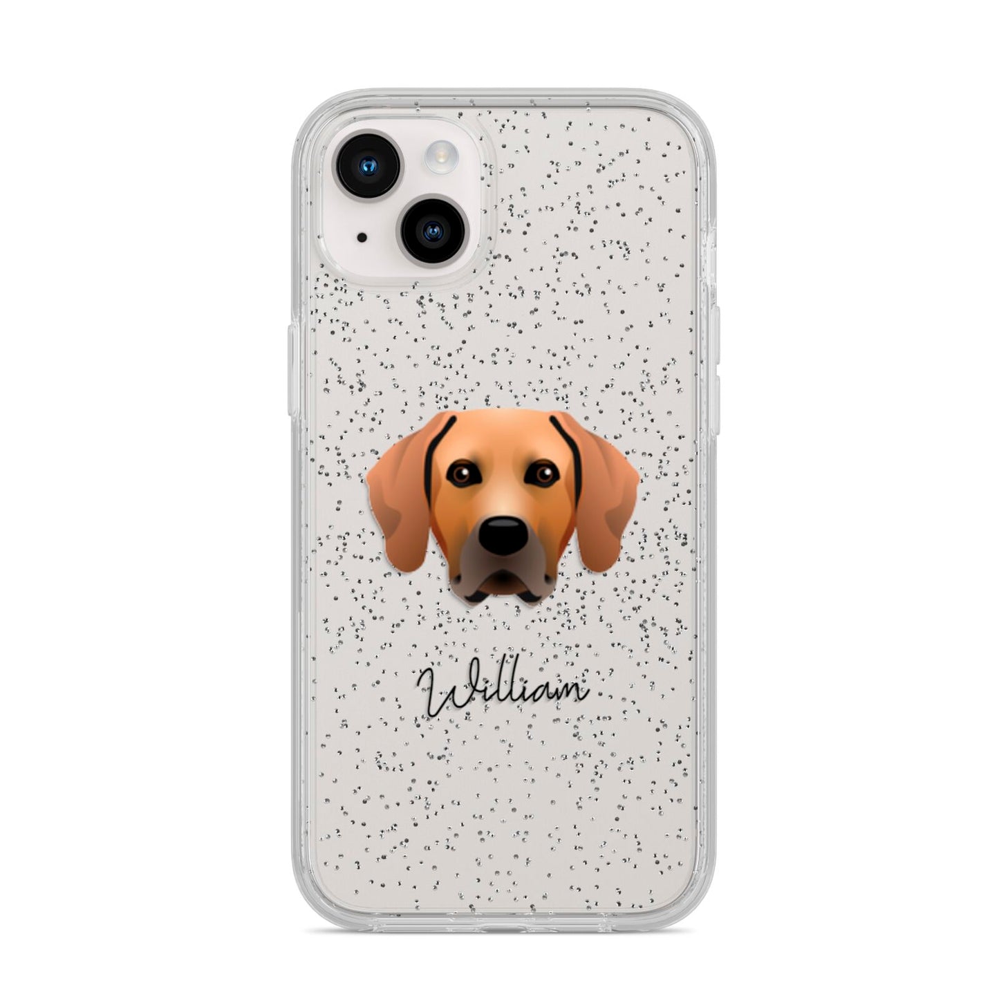 Rhodesian Ridgeback Personalised iPhone 14 Plus Glitter Tough Case Starlight