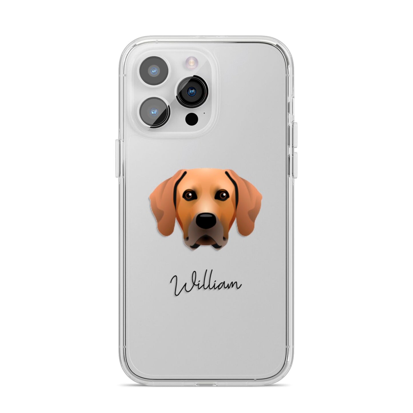 Rhodesian Ridgeback Personalised iPhone 14 Pro Max Clear Tough Case Silver