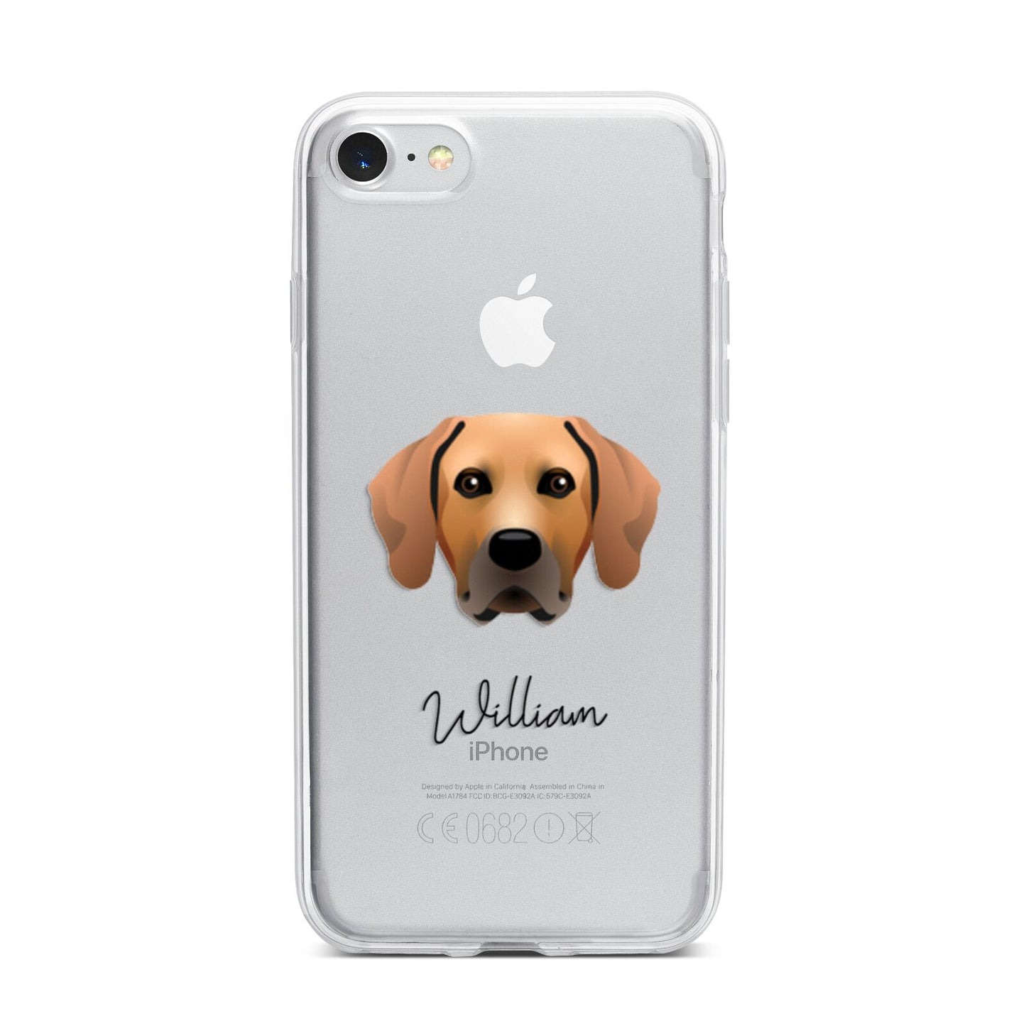 Rhodesian Ridgeback Personalised iPhone 7 Bumper Case on Silver iPhone