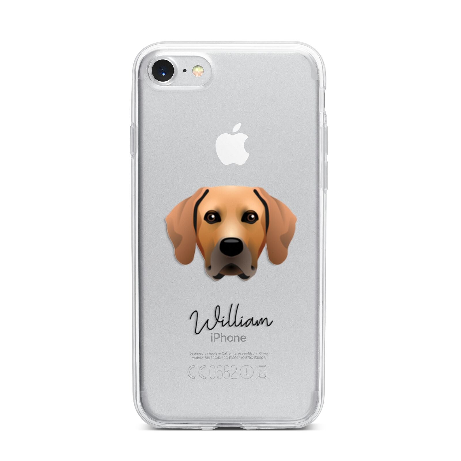 Rhodesian Ridgeback Personalised iPhone 7 Bumper Case on Silver iPhone