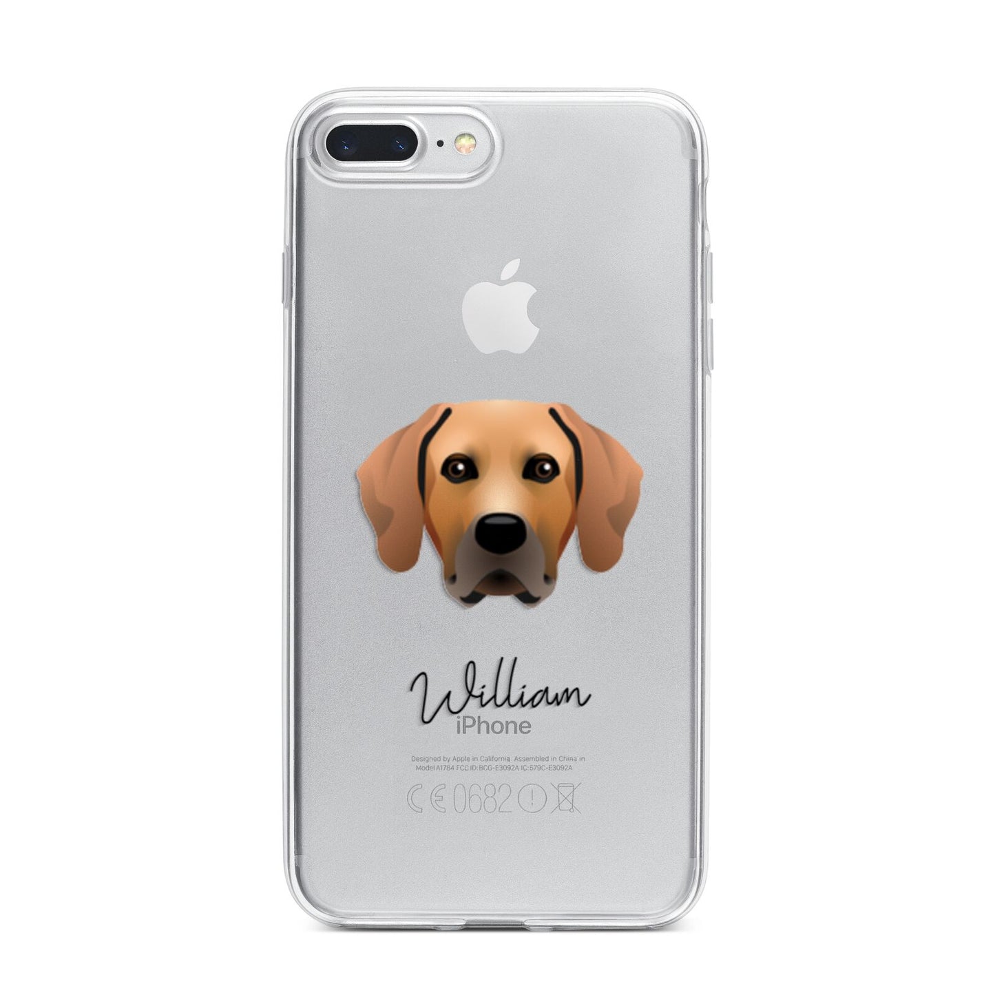 Rhodesian Ridgeback Personalised iPhone 7 Plus Bumper Case on Silver iPhone