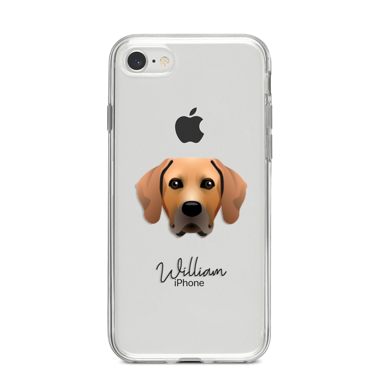 Rhodesian Ridgeback Personalised iPhone 8 Bumper Case on Silver iPhone