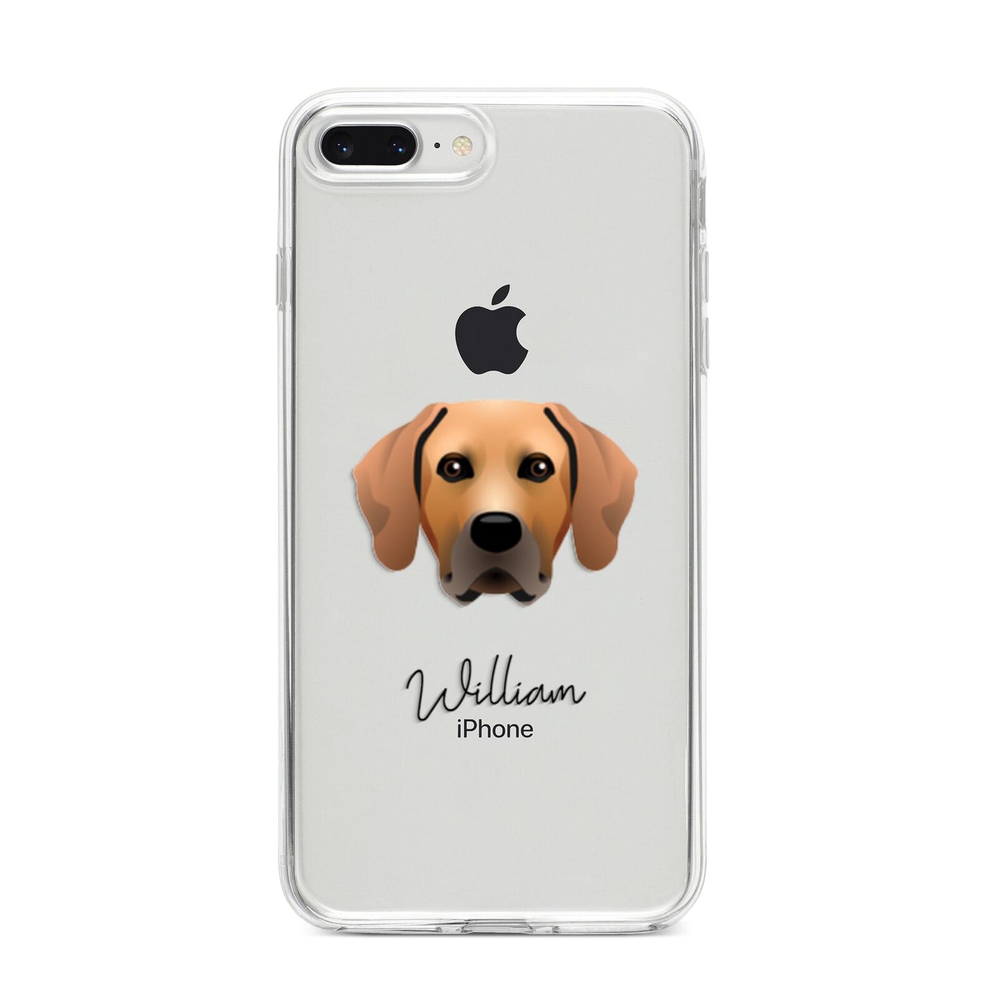 Rhodesian Ridgeback Personalised iPhone 8 Plus Bumper Case on Silver iPhone