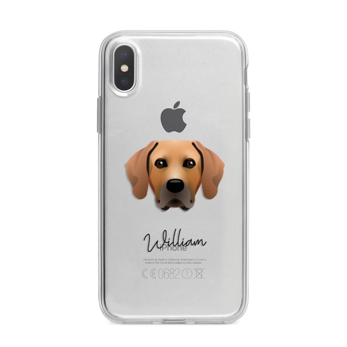 Rhodesian Ridgeback Personalised iPhone X Bumper Case on Silver iPhone Alternative Image 1