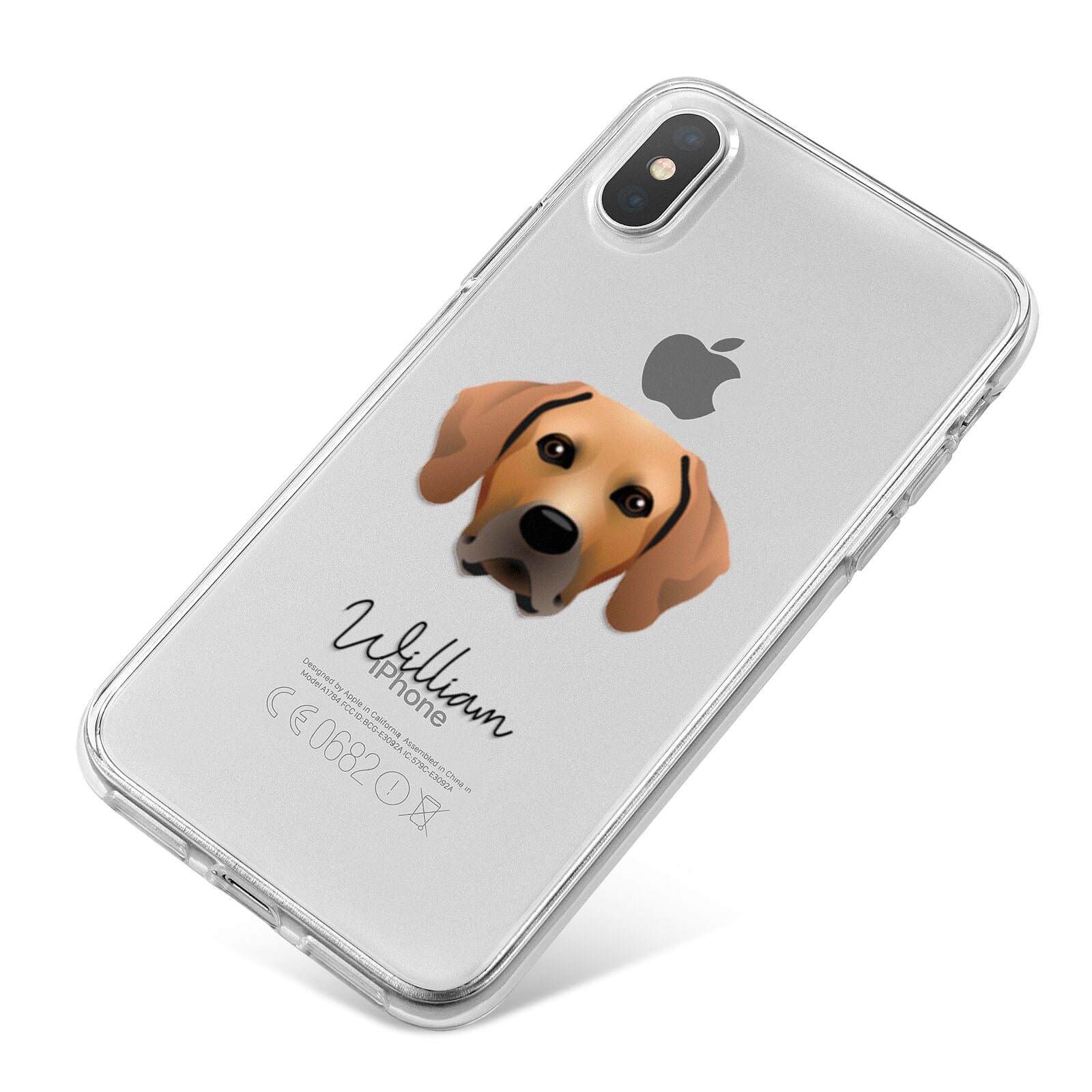 Rhodesian Ridgeback Personalised iPhone X Bumper Case on Silver iPhone