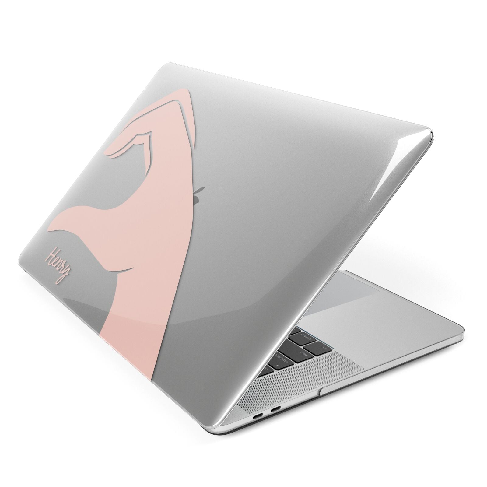 Right Hand in Half Heart with Name Apple MacBook Case Side View