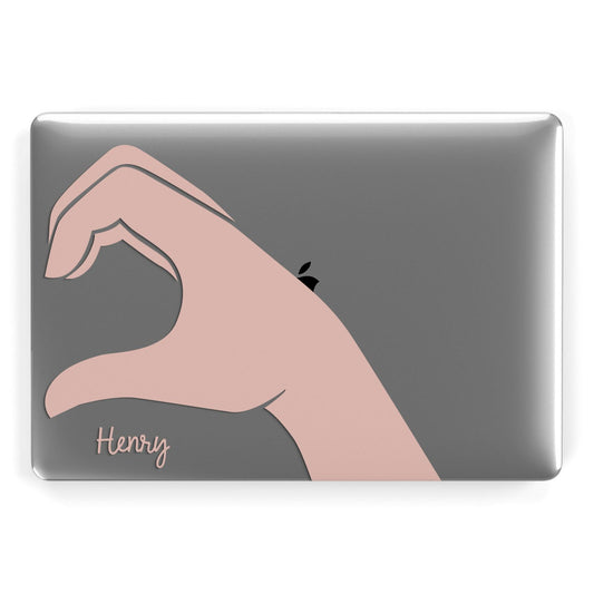 Right Hand in Half Heart with Name Apple MacBook Case