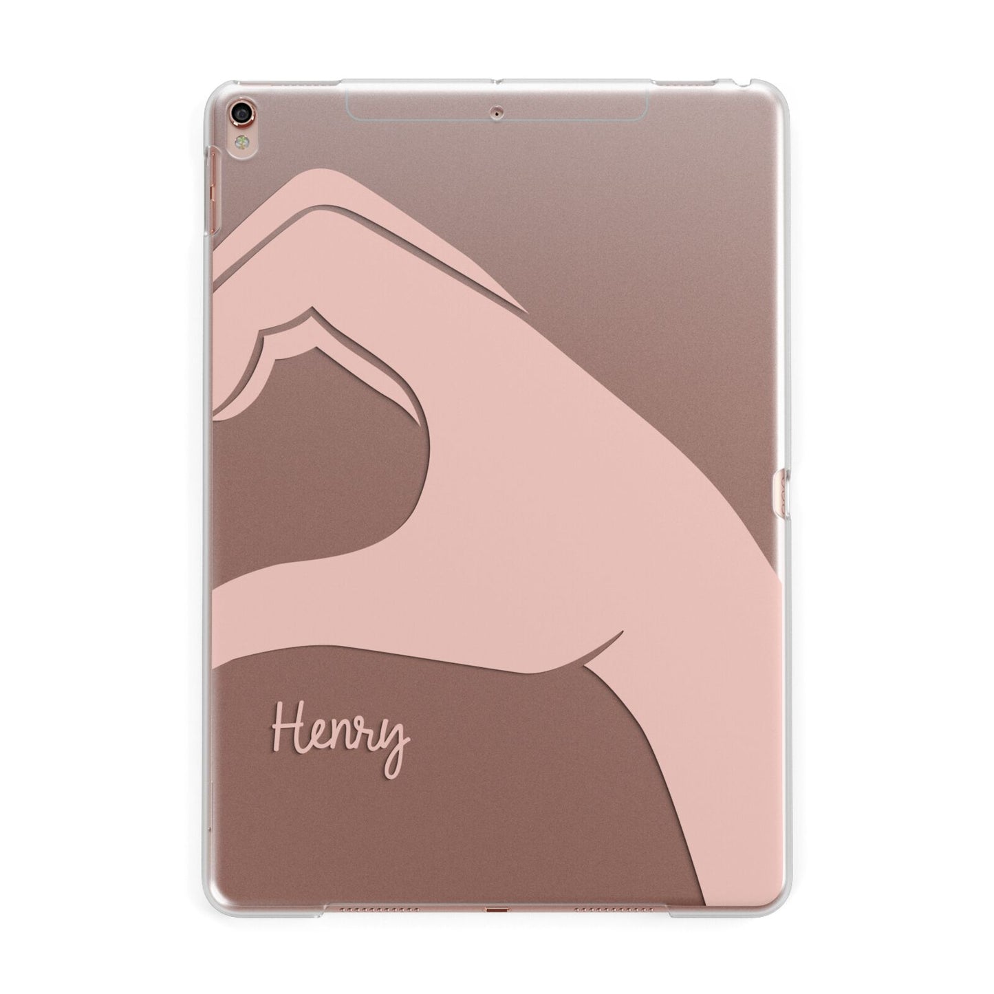 Right Hand in Half Heart with Name Apple iPad Rose Gold Case