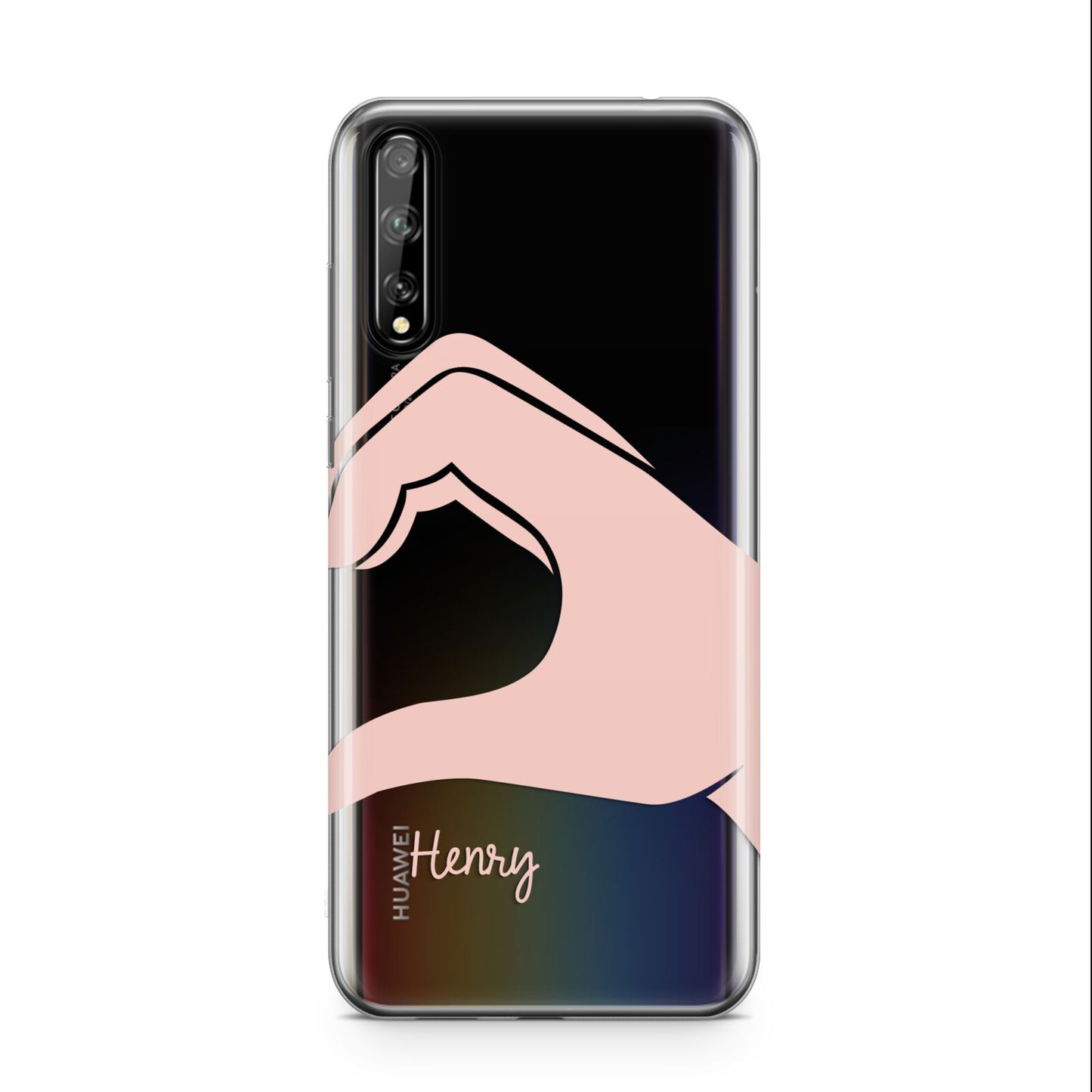 Right Hand in Half Heart with Name Huawei Enjoy 10s Phone Case