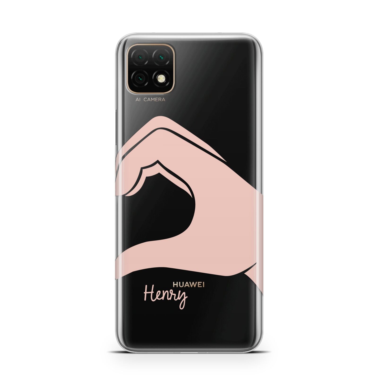 Right Hand in Half Heart with Name Huawei Enjoy 20 Phone Case