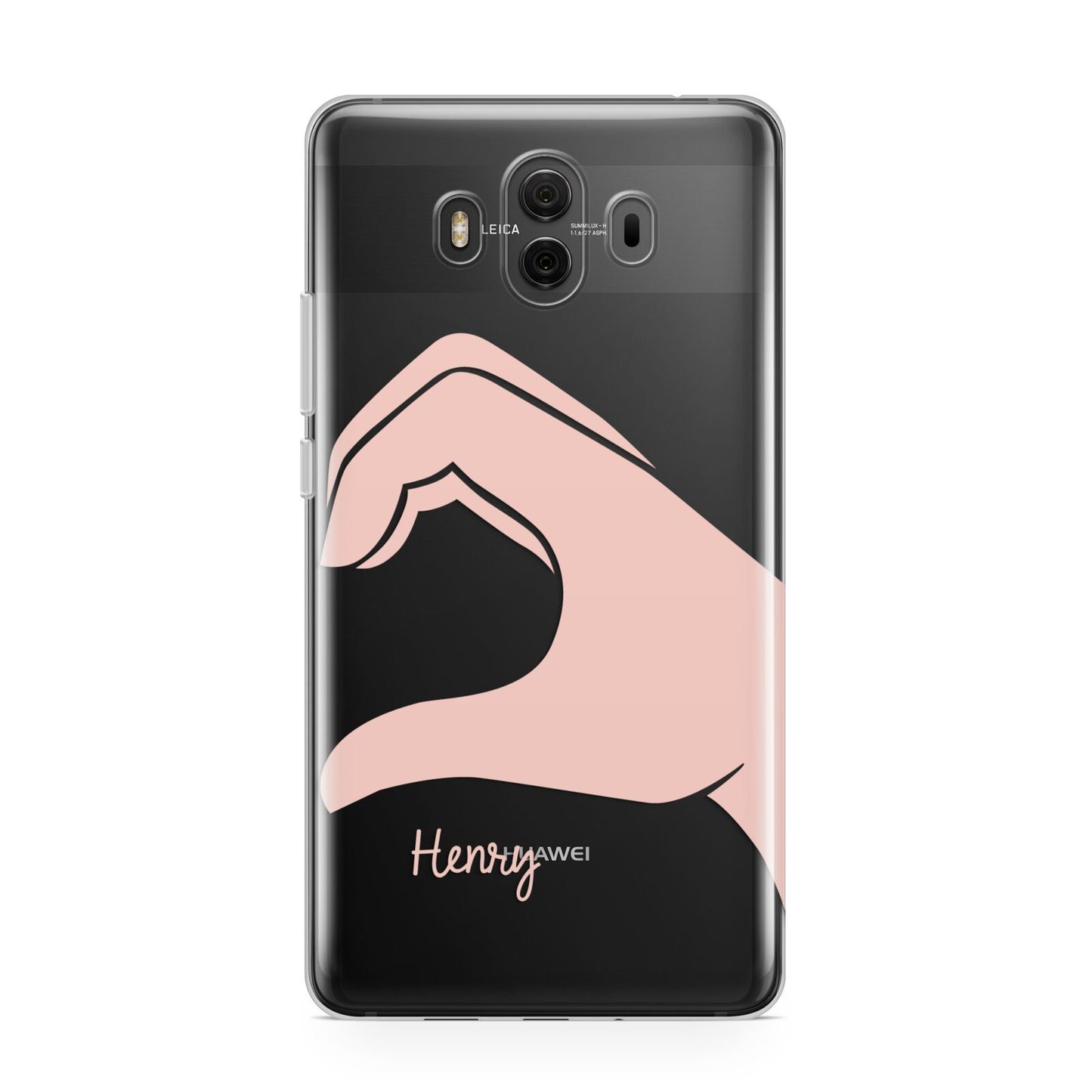 Right Hand in Half Heart with Name Huawei Mate 10 Protective Phone Case