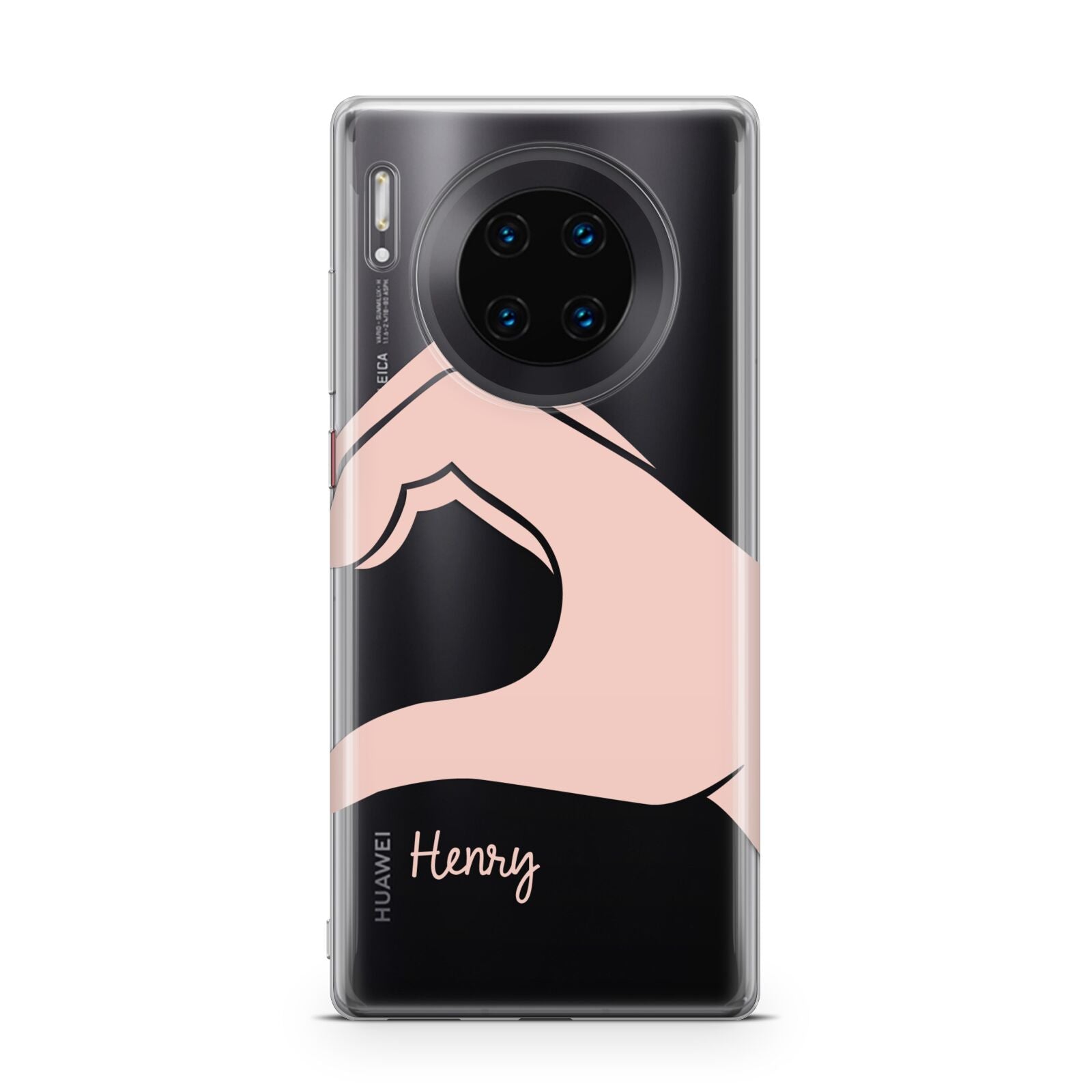 Right Hand in Half Heart with Name Huawei Mate 30 Pro Phone Case