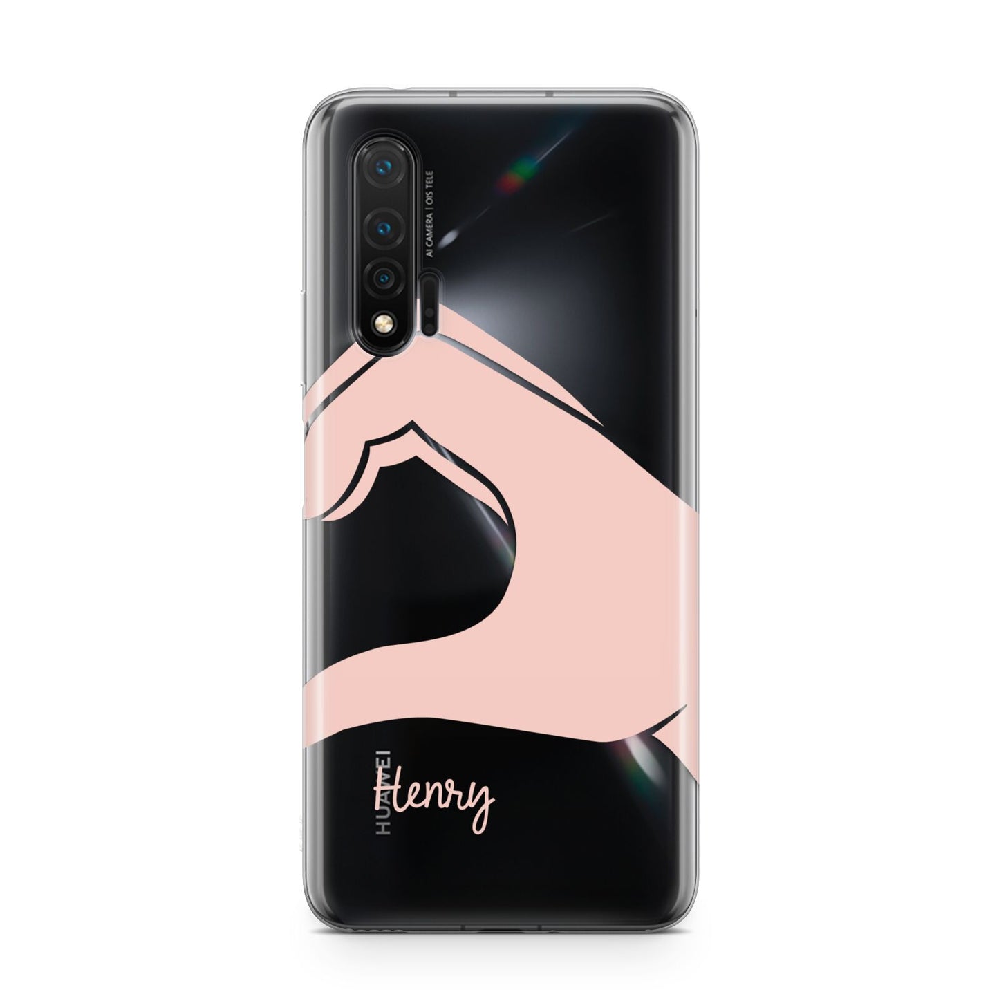 Right Hand in Half Heart with Name Huawei Nova 6 Phone Case