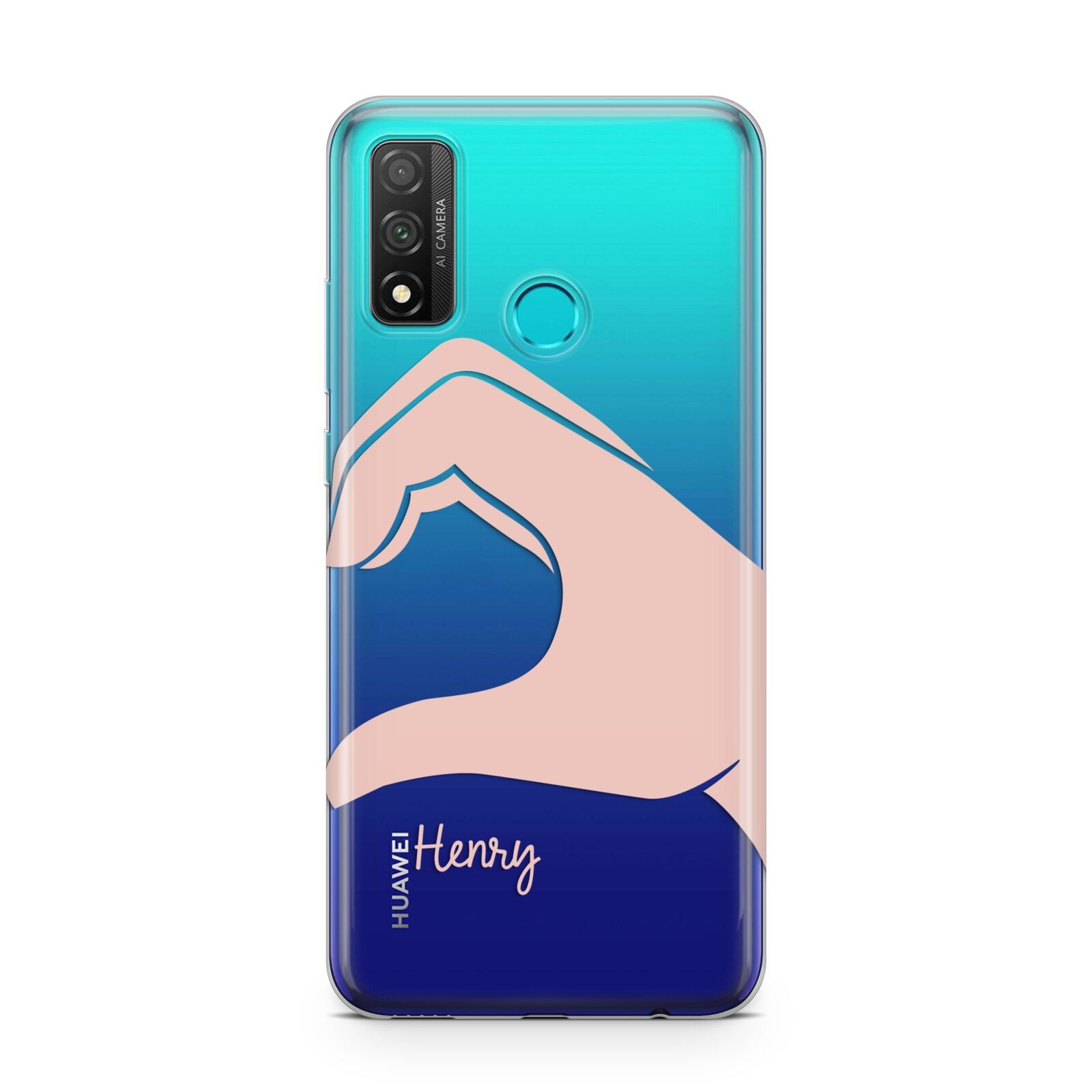 Right Hand in Half Heart with Name Huawei P Smart 2020