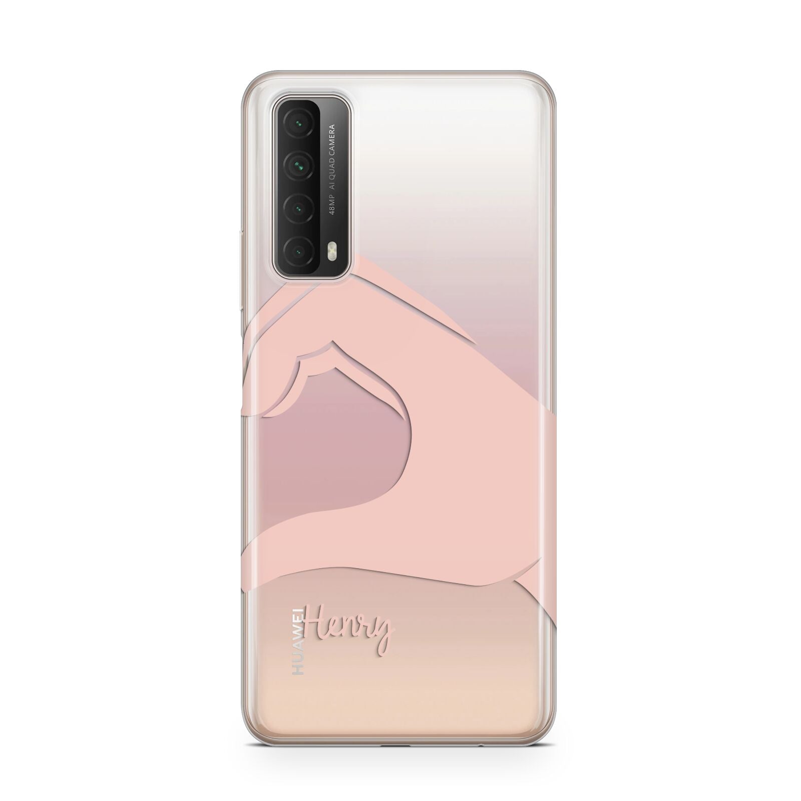 Right Hand in Half Heart with Name Huawei P Smart 2021