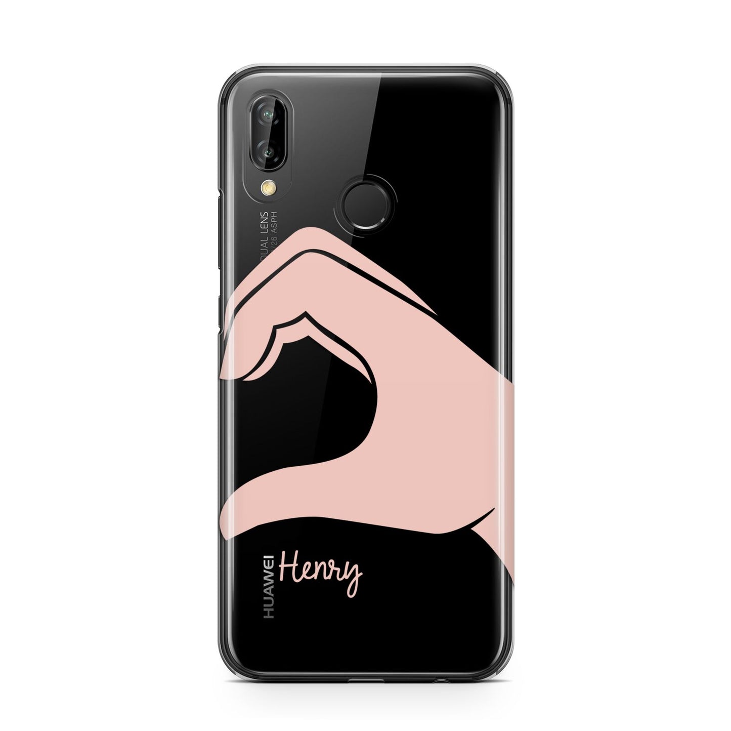 Right Hand in Half Heart with Name Huawei P20 Lite Phone Case