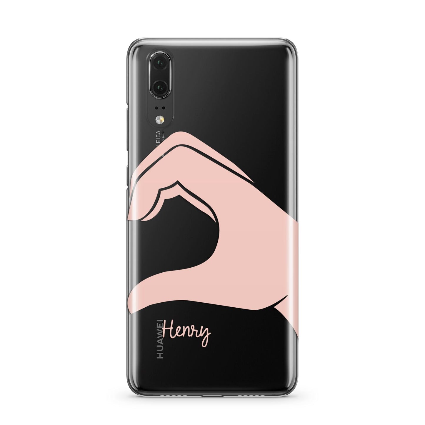 Right Hand in Half Heart with Name Huawei P20 Phone Case