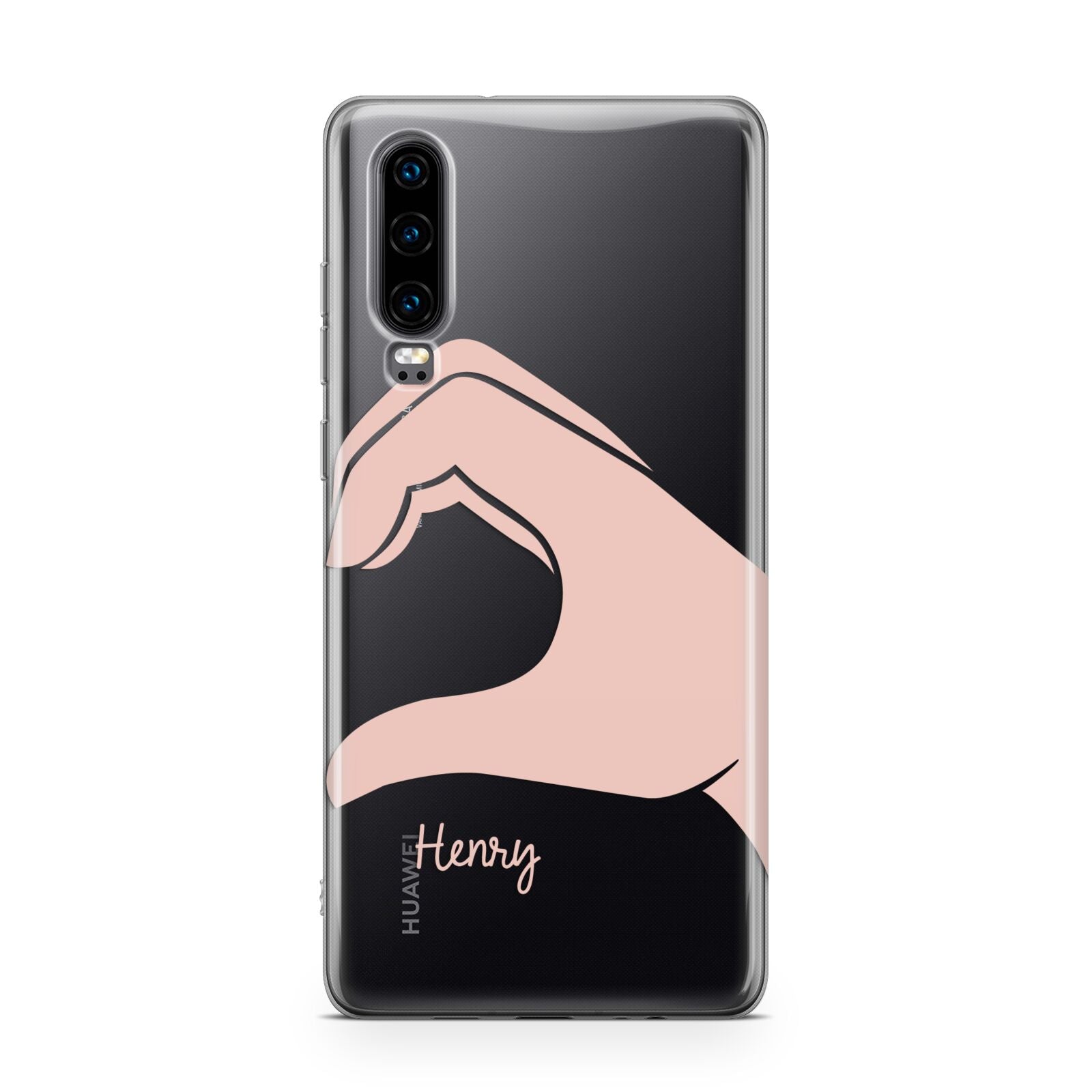 Right Hand in Half Heart with Name Huawei P30 Phone Case