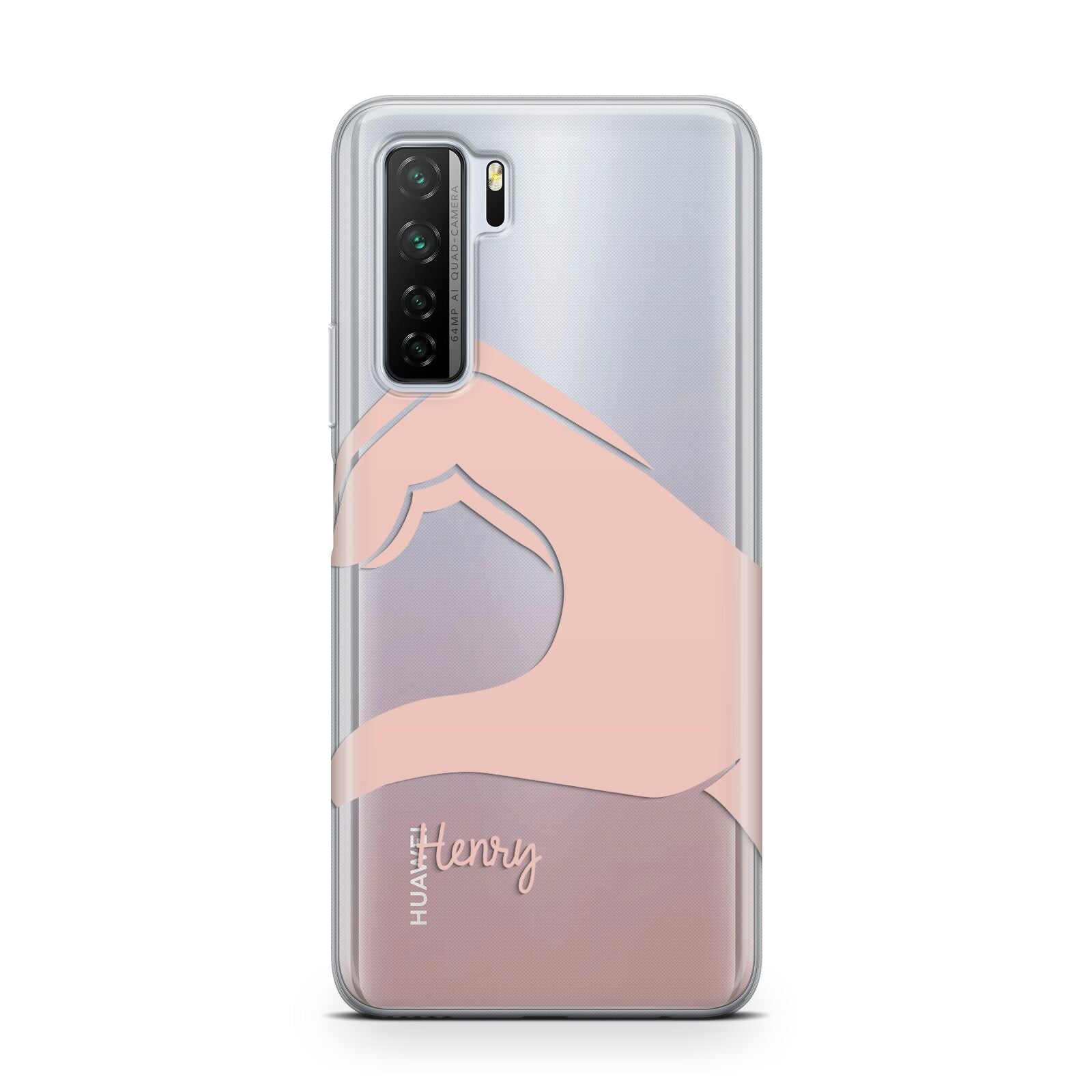 Right Hand in Half Heart with Name Huawei P40 Lite 5G Phone Case