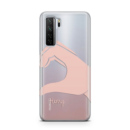 Right Hand in Half Heart with Name Huawei P40 Lite 5G Phone Case