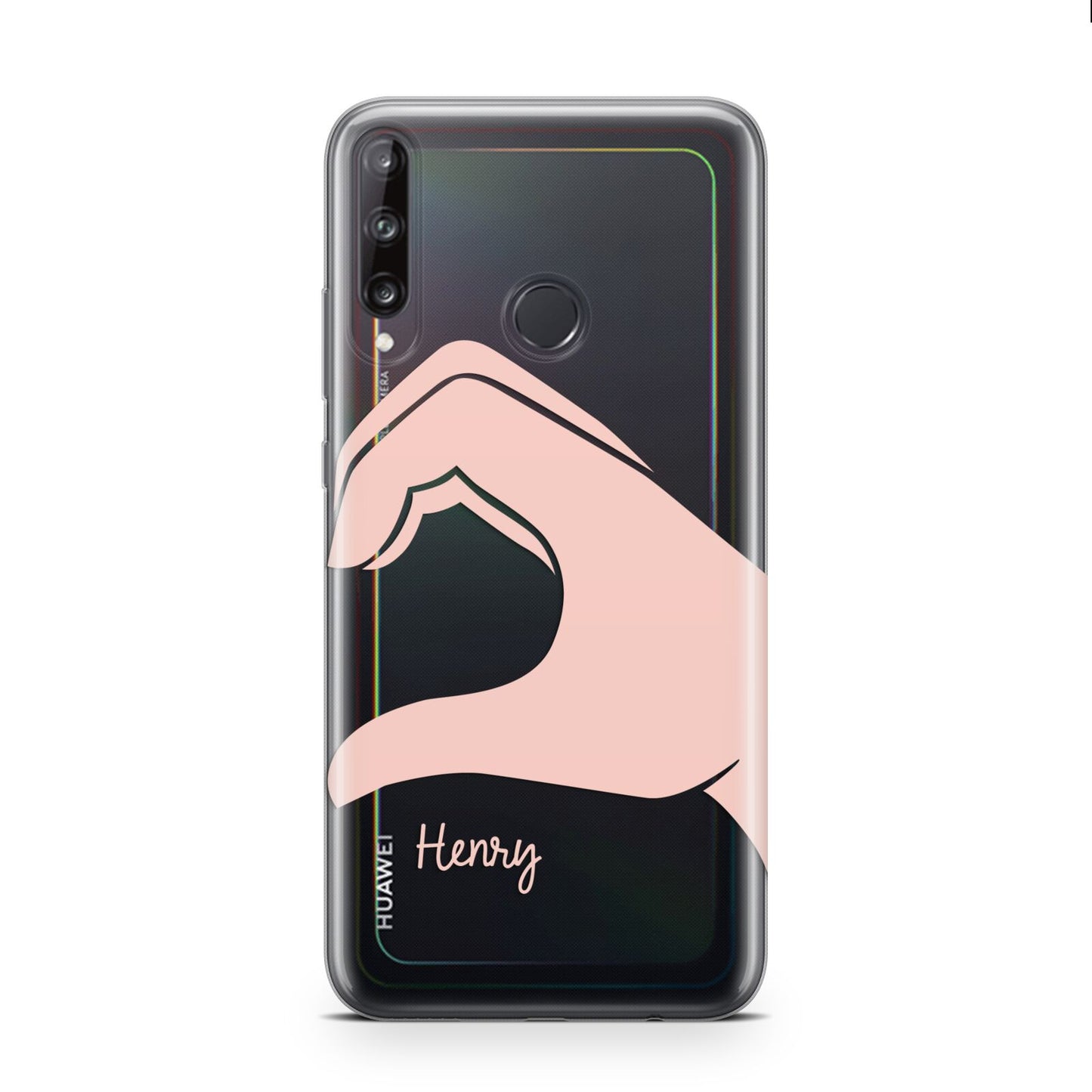 Right Hand in Half Heart with Name Huawei P40 Lite E Phone Case