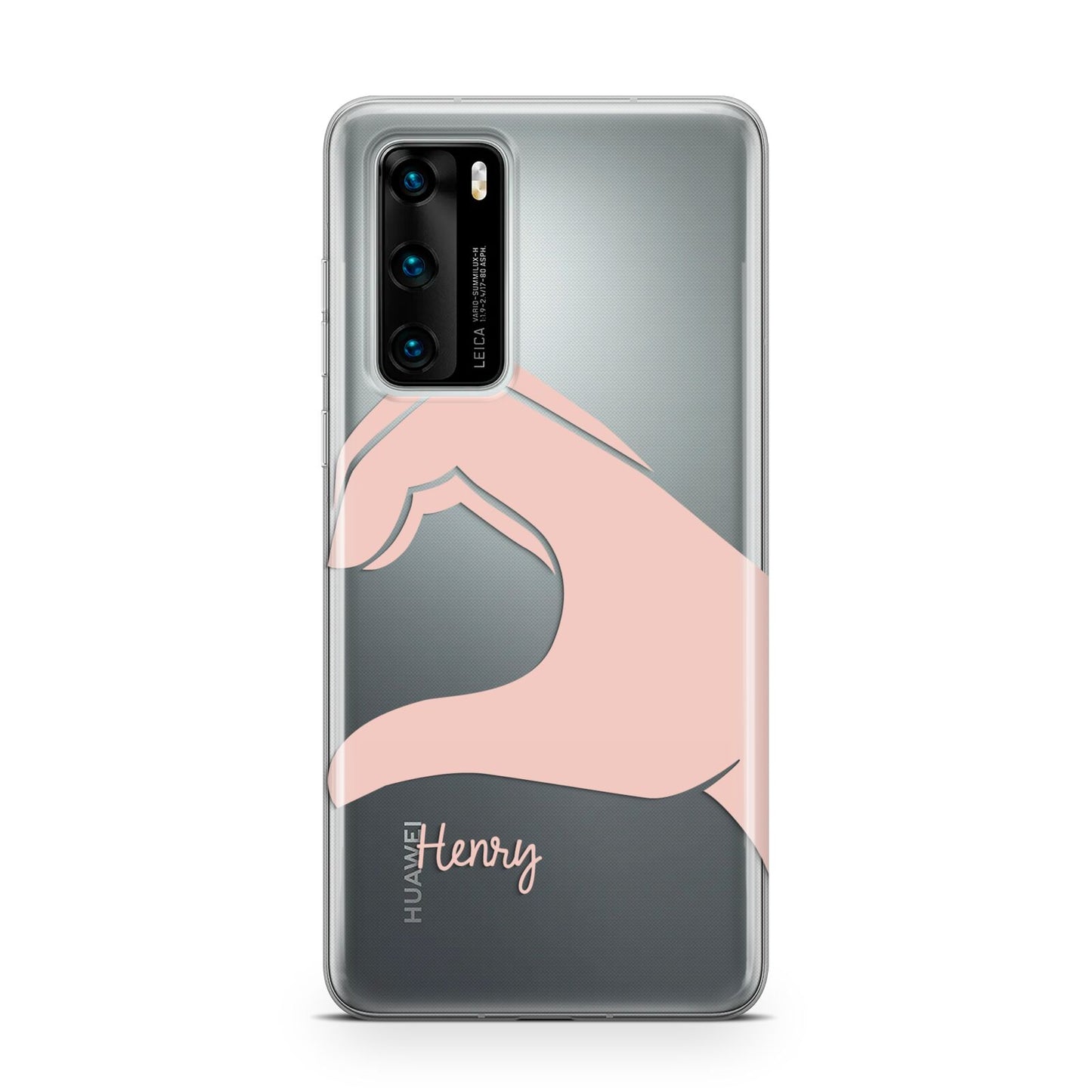 Right Hand in Half Heart with Name Huawei P40 Phone Case