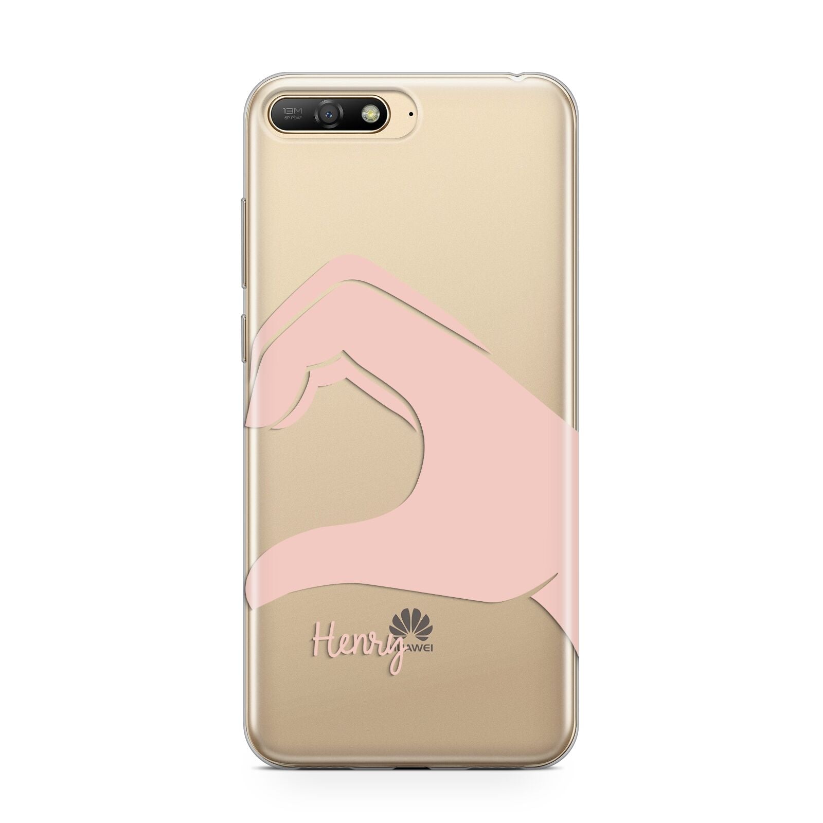 Right Hand in Half Heart with Name Huawei Y6 2018