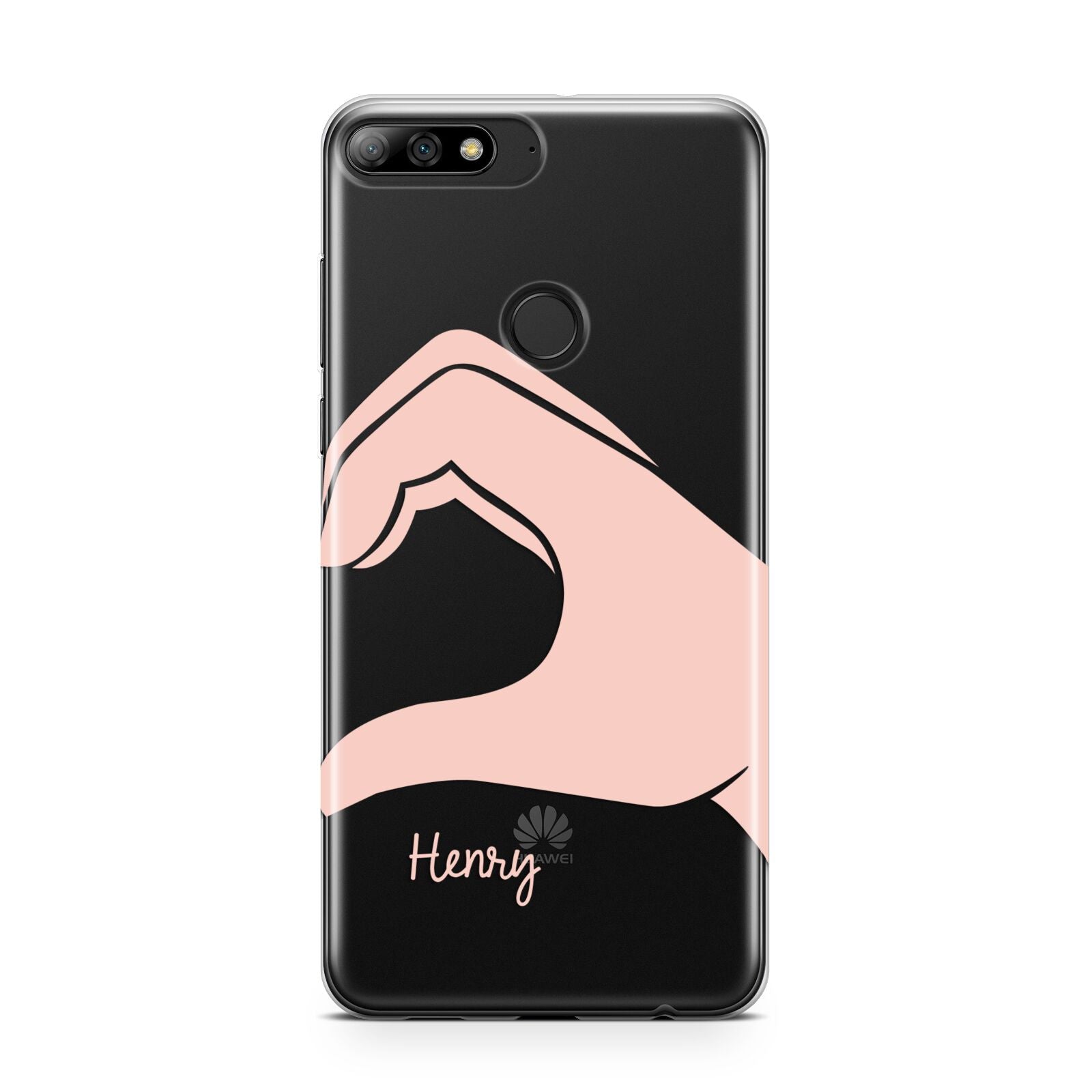 Right Hand in Half Heart with Name Huawei Y7 2018