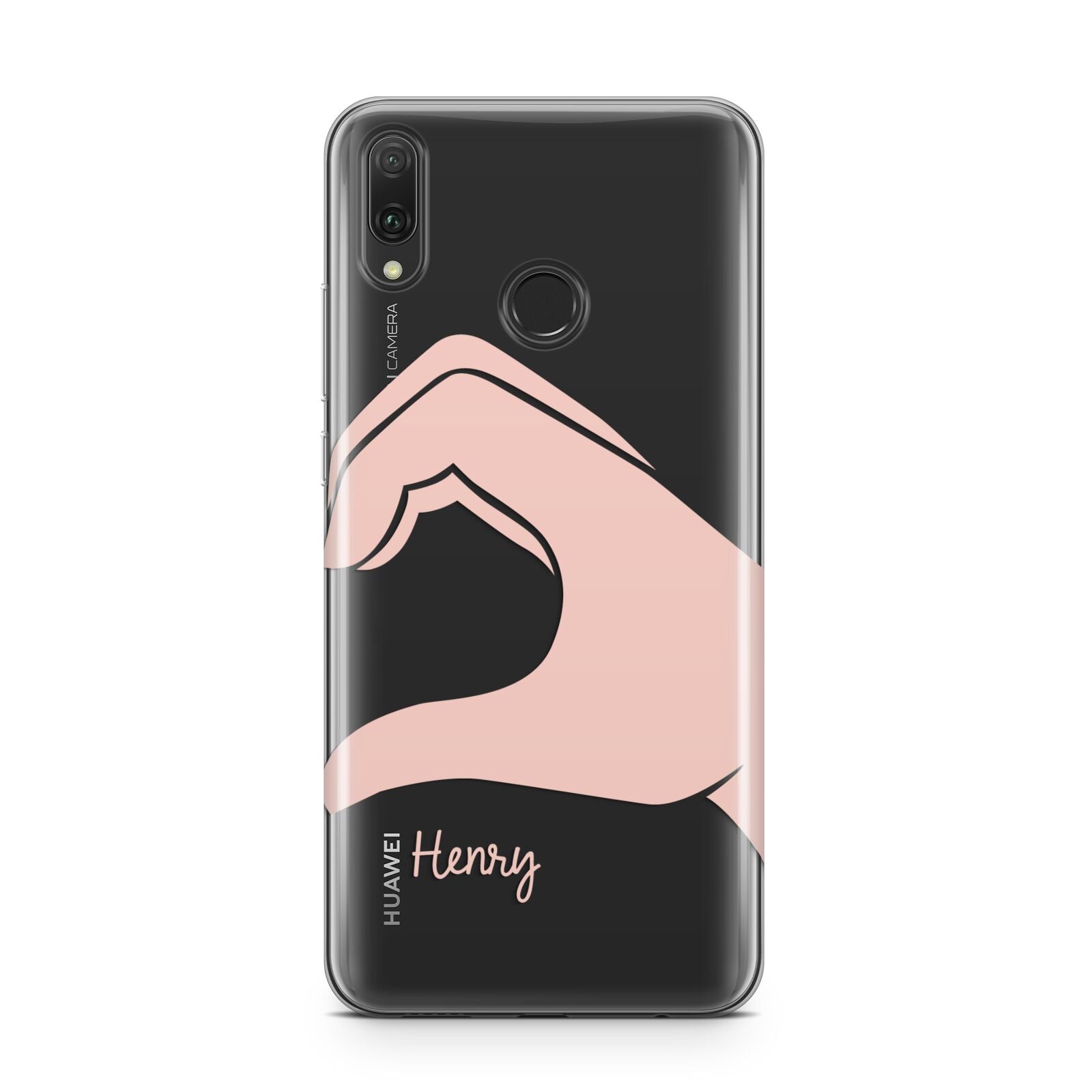 Right Hand in Half Heart with Name Huawei Y9 2019