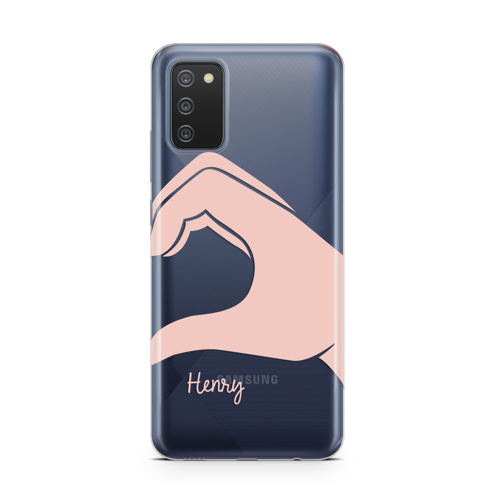 Right Hand in Half Heart with Name Samsung A02s Case