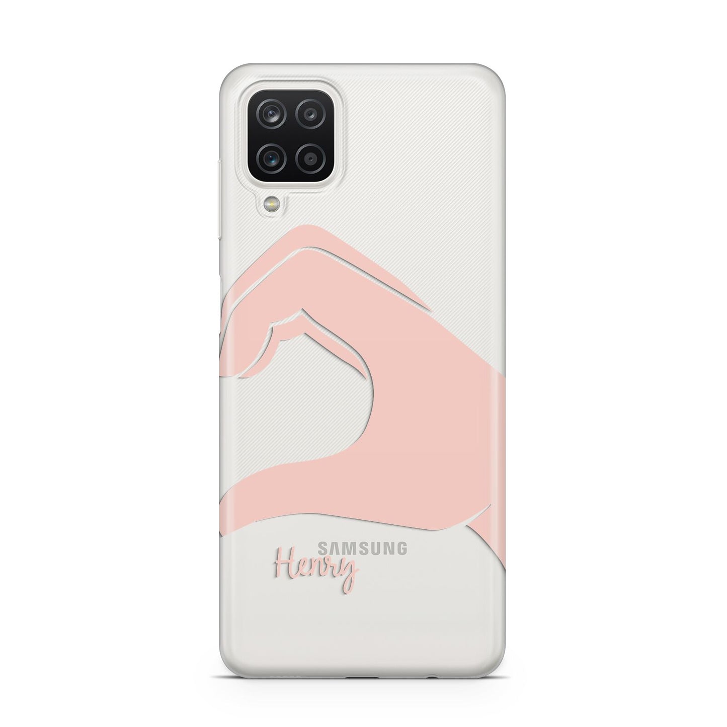 Right Hand in Half Heart with Name Samsung A12 Case