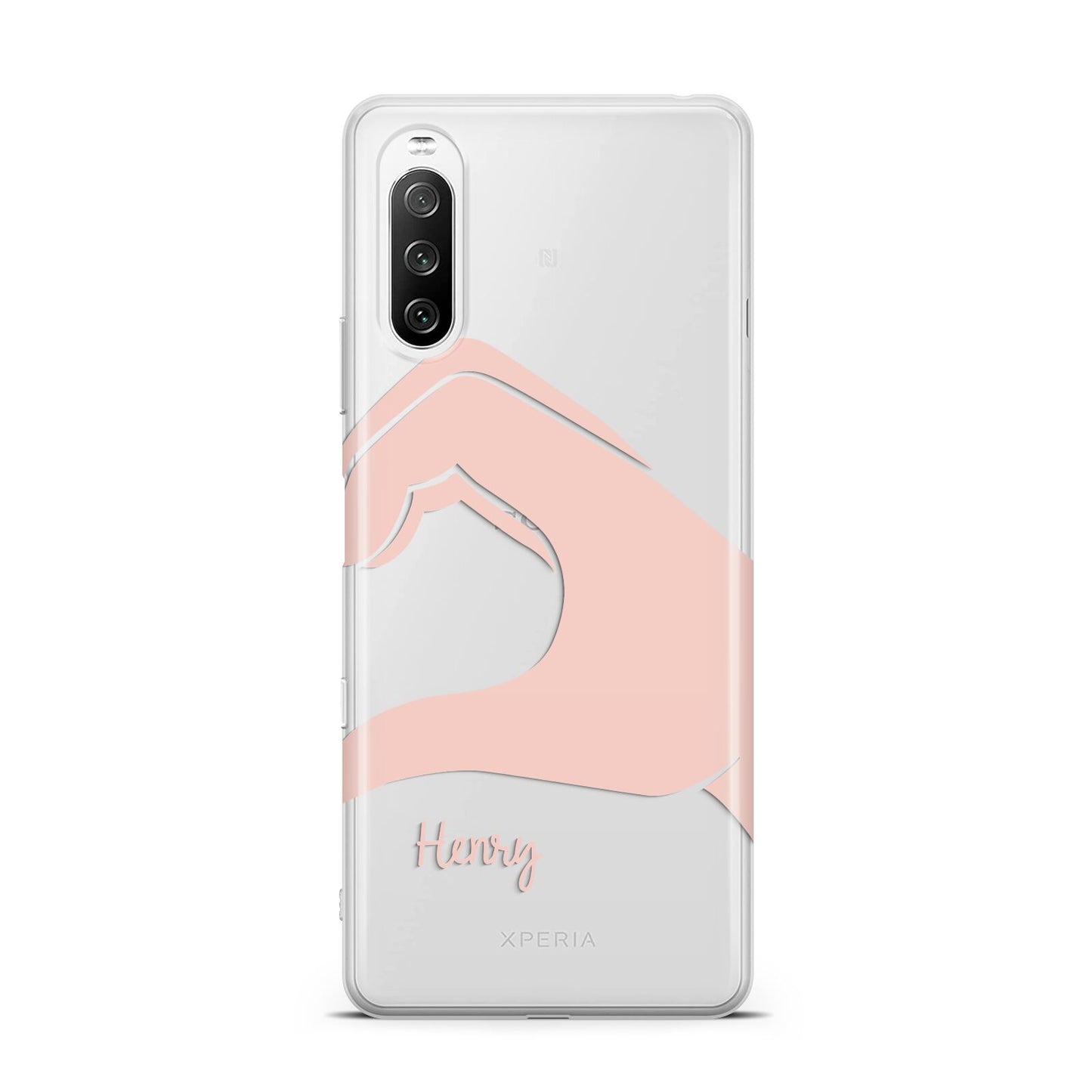 Right Hand in Half Heart with Name Sony Xperia 10 III Case