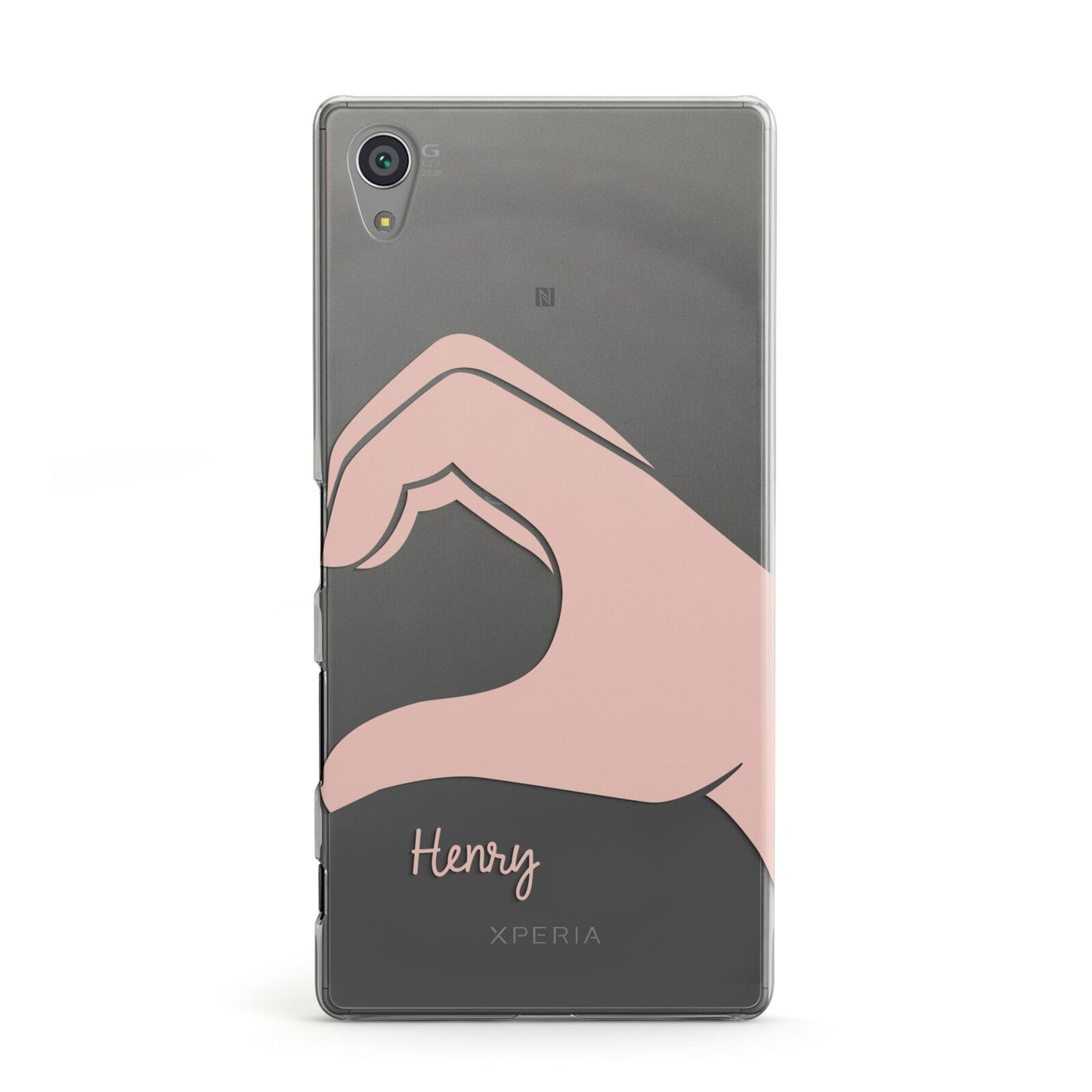 Right Hand in Half Heart with Name Sony Xperia Case